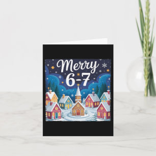 Funny Merry 6 7 Six Seven Meme Christmas Women Men Card