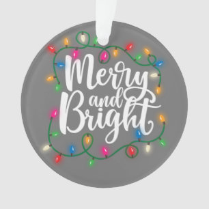 Funny Merry and Bright Christmas Lights Xmas Holid Ornament