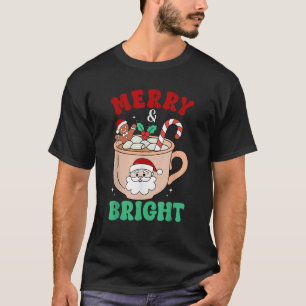 Funny Merry and Bright Gingerbread Man Hot Cocoa L T-Shirt