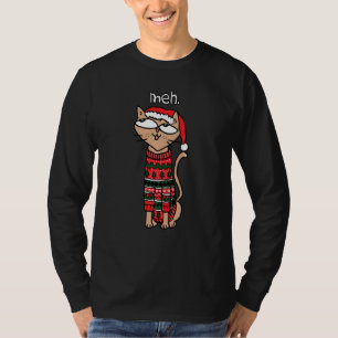 Funny Merry Catmas Cat Meh Cat Lover Christmas T-Shirt