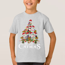 Funny Merry Catmas tree lights Christmas Gift Cat