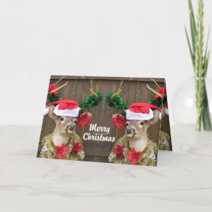 Funny Merry Christmas Buck Wharchitecail Deer Holiday Card