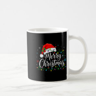 Funny Merry Christmas Cute Santa Hat Xmas Matching Coffee Mug
