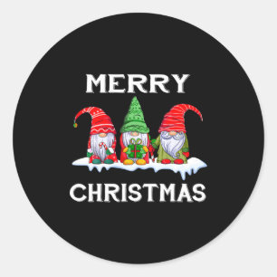 Funny Merry Christmas Family Matching Xmas New Yea Classic Round Sticker