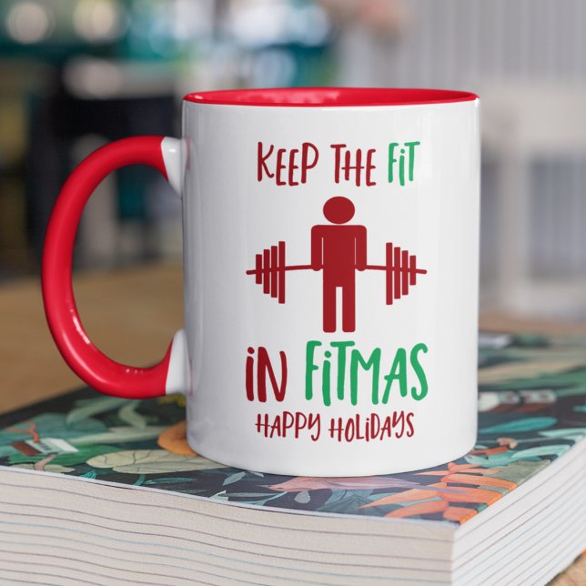 Funny Merry Christmas Fitmas Pun Trainer Mug (Creator Uploaded)