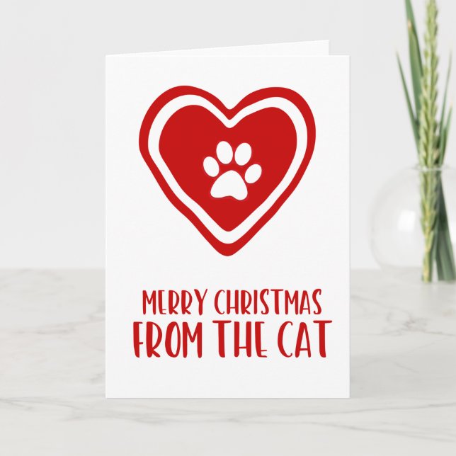Funny Merry Christmas from the Cat Xmas Card (Front)