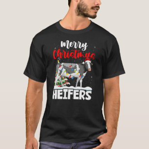 Funny Merry Christmas Heifers Farm Santa Cow for M T-Shirt