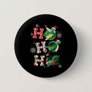 Funny Merry Christmas HO HO HO Turtle Santa 6 Cm Round Badge