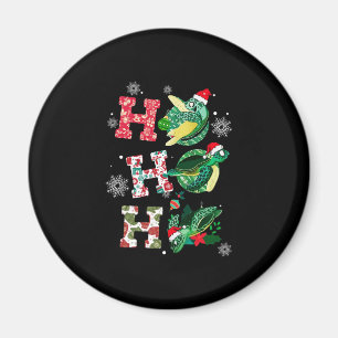 Funny Merry Christmas HO HO HO Turtle Santa Magnet