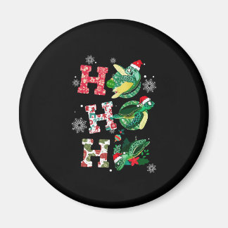 Funny Merry Christmas HO HO HO Turtle Santa Magnet