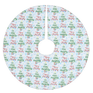 Funny Merry Christmas Holiday Naughty Elf Brushed Polyester Tree Skirt