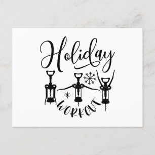 Funny Merry Christmas Holiday Workout Postcard