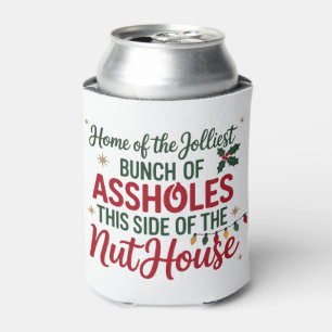 Funny Merry Christmas Home of the Jolliest Xmas Can Cooler