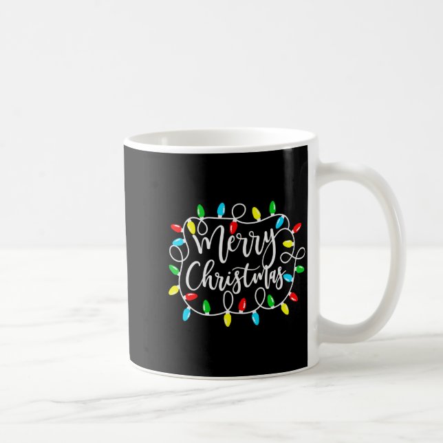 Funny Merry Christmas Lights Xmas Family Men Women Coffee Mug (Right)