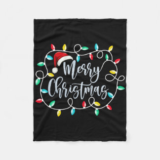 Funny Merry Christmas Lights Xmas Family Men Women Fleece Blanket