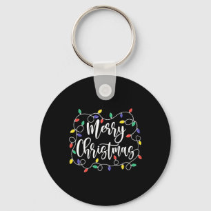 Funny Merry Christmas Lights Xmas Family Men Women Key Ring
