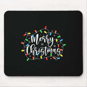 Funny Merry Christmas Lights Xmas Family Men Women Mouse Pad