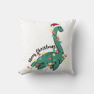 Funny Merry Christmas Lochness Monster Cushion