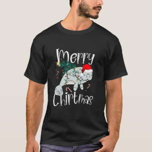 Funny Merry Christmas Manatee Candy Cane Long Slee T-Shirt