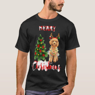 Funny Merry Christmas Poodle Mum Dog Wreath Lover  T-Shirt