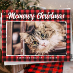Funny Merry Christmas Red Black Plaid Photo Holiday Postcard<br><div class="desc">Design is composed of red and black tartan plaid pattern. Add a custom photo of your cat. "Meowwy Christmas" greeting from your cat!
Available here:
http://www.zazzle.com/store/selectpartysupplies</div>