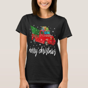 Funny Merry Christmas Red Truck Tree T-Shirt