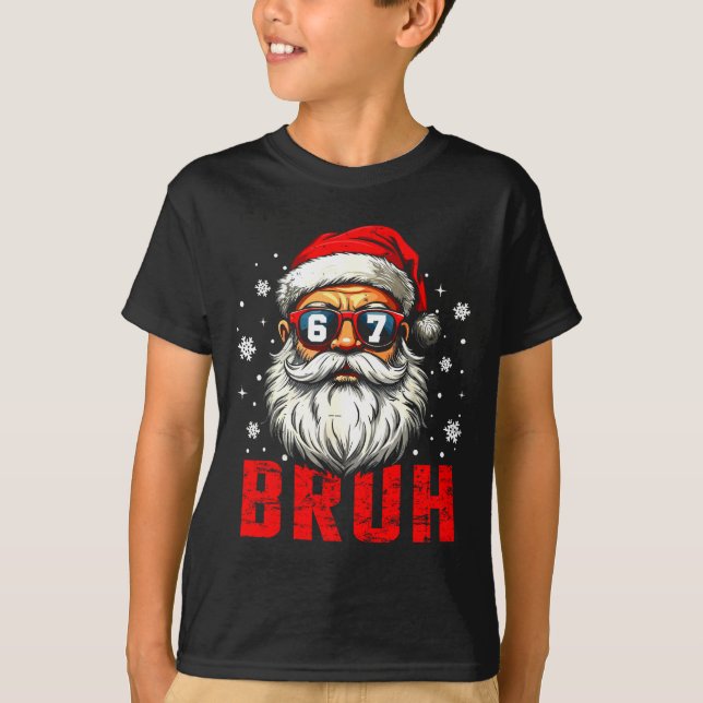 Funny Merry Christmas Santa Bruh Pajama Xmas Men W T-Shirt (Front)