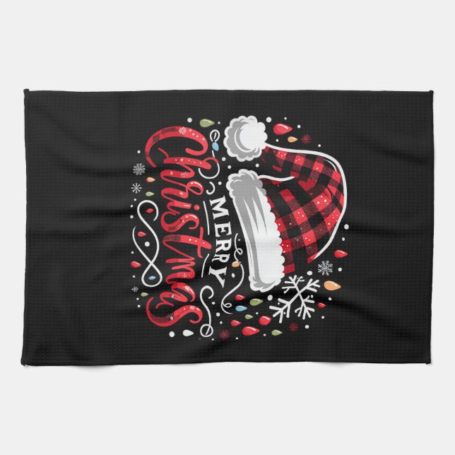 Funny Merry Christmas Tea Towel (Horizontal)