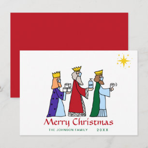 Funny Merry Christmas Three Kings Greeting Holiday Card