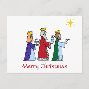 Funny Merry Christmas Three Kings Greeting Holiday Postcard