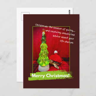 Funny Merry Christmas Unsolicited Advice Turtle Postcard