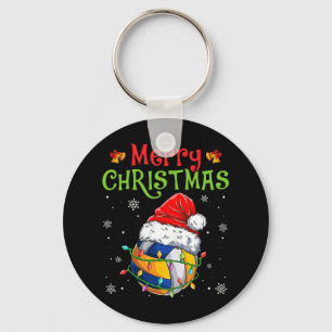 Funny Merry Christmas Volleyball Santa Hat Xmas Li Key Ring