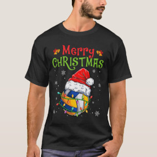 Funny Merry Christmas Volleyball Santa Hat Xmas Li T-Shirt