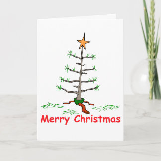 Funny Merry Christmas World's Saddest Tree Xmas Holiday Card