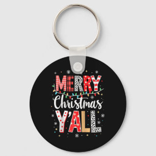 Funny Merry Christmas Y All Party Santa Xmas Light Key Ring
