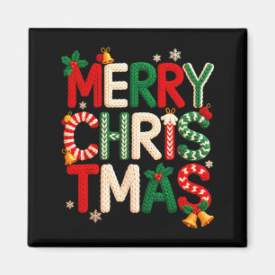 Funny Merry Christmas Yarn Crochet Knitting Quilte Magnet
