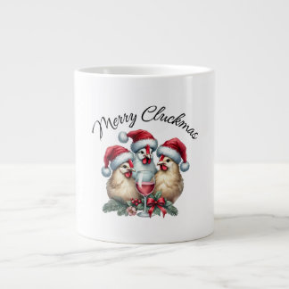 Funny MERRY CLUCKMAS Chicken Large Coffee Mug