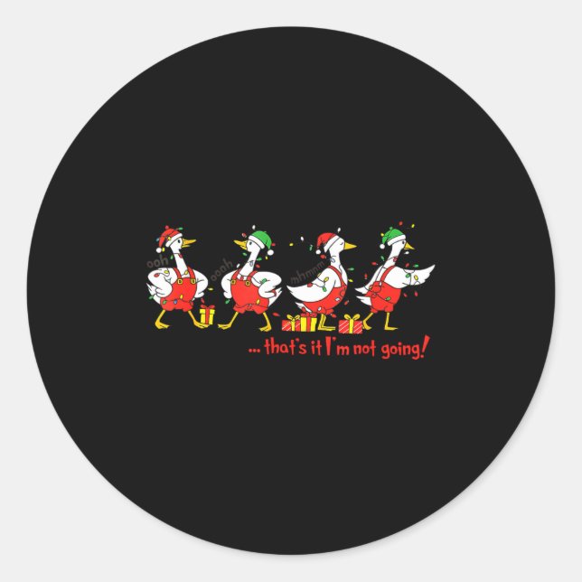Funny Merry Duckmas Quackmas Pajama Duck Christmas Classic Round Sticker (Front)
