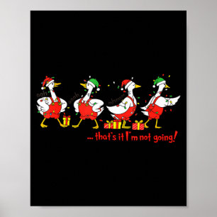 Funny Merry Duckmas Quackmas Pajama Duck Christmas Poster
