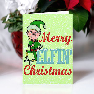 Funny Merry Elfin Christmas Bah Humbug Holiday Card
