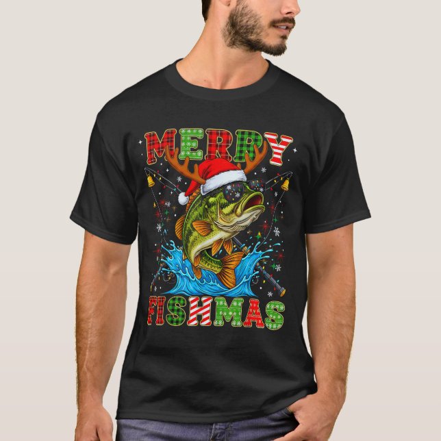 Funny Merry Fishmas Christmas Fish Xmas Fishing Fo T-Shirt (Front)