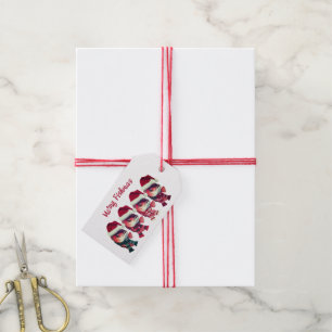 Funny Merry Fishmas Christmas Fishing Gift Tags