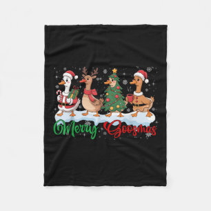Funny Merry Goosemas Christmas Duck Silly Goose Me Fleece Blanket