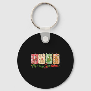 Funny Merry Goosemas Christmas Duck Silly Goose Me Key Ring