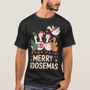 Funny Merry Goosemas Christmas Xmas Goose Family H T-Shirt