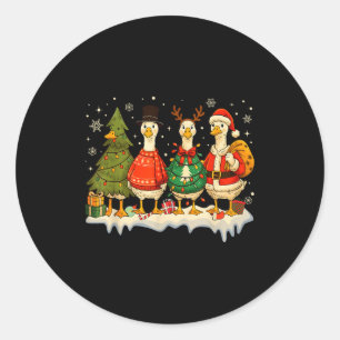 Funny Merry Goosemas Cute Xmas Goose Lovers Men Wo Classic Round Sticker