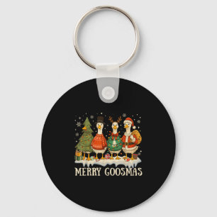 Funny Merry Goosemas Cute Xmas Goose Lovers Men Wo Key Ring