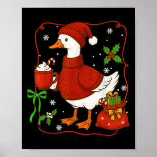 Funny Merry Goosemas Just A Jolly Goose Christmas Poster