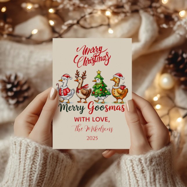 Funny Merry Goosmas Christmas Holiday Card (Creator Uploaded)