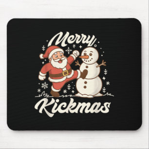 Funny Merry Kickmas Christmas Karate Jiu Jitsu Mouse Pad
